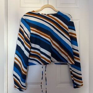 Striped Blue and Brown Women's Top